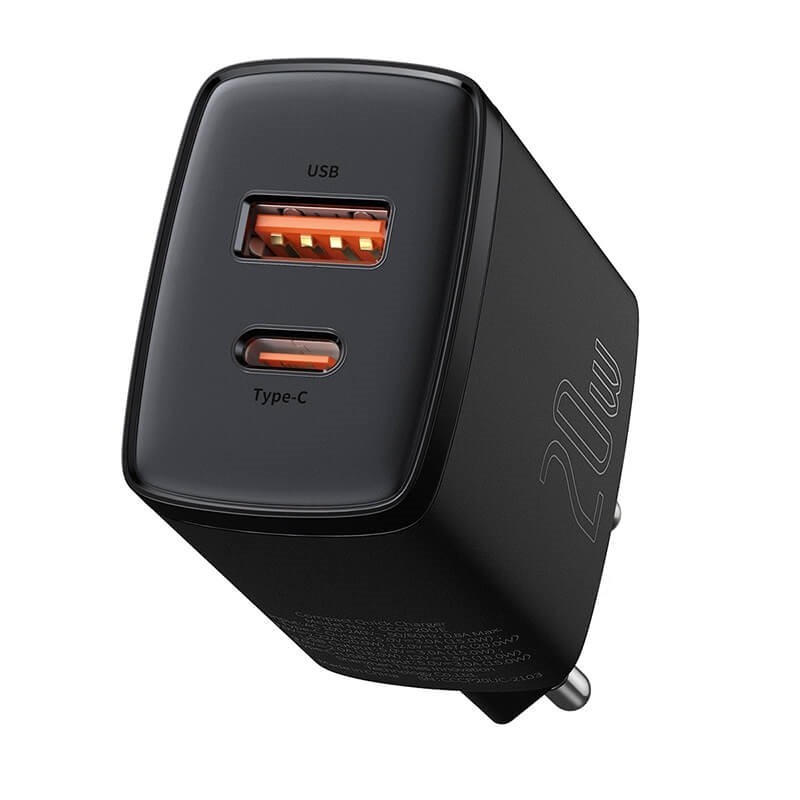 Зарядное устройство Baseus Compact Quick Charger 1USB/1Type-C, QC/PD, 20W, 3A|black
Зарядное устройство Baseus Compact Quick Charger 1USB/1Type-C, QC/PD, 20W, 3A|black