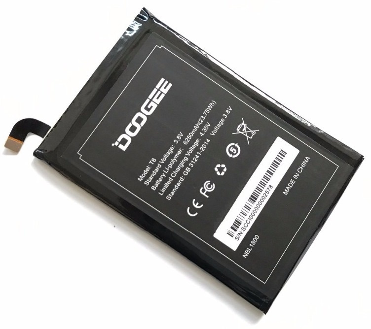 Аккумулятор для Doogee T6, T6 Pro NBL1800, BRT556797PLN, HomTom HT6 6250mAh original PRC
Аккумулятор для Doogee T6, T6 Pro NBL1800, BRT556797PLN, HomTom HT6 6250mAh original PRC