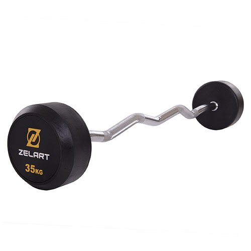 Штанга фиксированная изогнутая Rubber Coated Barbell TA-2687 Zelart 35кг Черный (58363067)
Штанга фиксированная изогнутая Rubber Coated Barbell TA-2687 Zelart 35кг Черный (58363067)