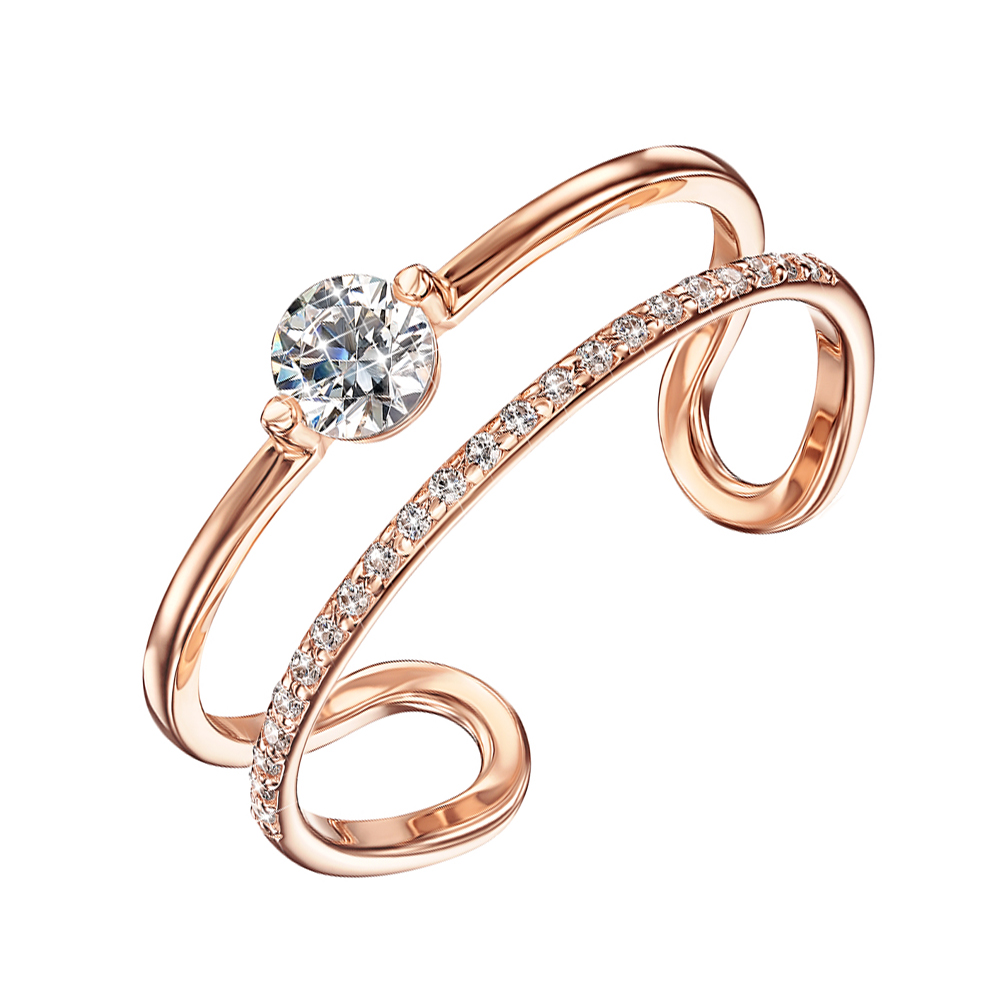 Двойное кольцо из красного золота с кристаллами Swarovski 000129716 17.5 размера
Двойное кольцо из красного золота с кристаллами Swarovski 000129716 17.5 размера