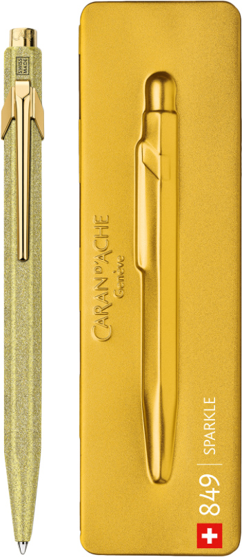 Ручка шариковая Caran d'Ache 849 SPARKLE Золотистая в подарочном футляре/Стержень 1 мм Синий (7630002341852)
Ручка шариковая Caran d'Ache 849 SPARKLE Золотистая в подарочном футляре/Стержень 1 мм Синий (7630002341852)