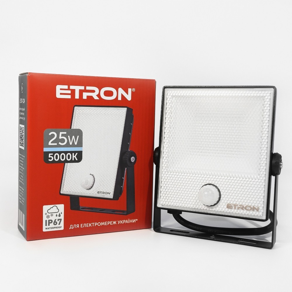 Прожектор светодиодный ETRON Spotlight Power 1-ESP-224 25W 5000K с датчиком движения
Прожектор светодиодный ETRON Spotlight Power 1-ESP-224 25W 5000K с датчиком движения