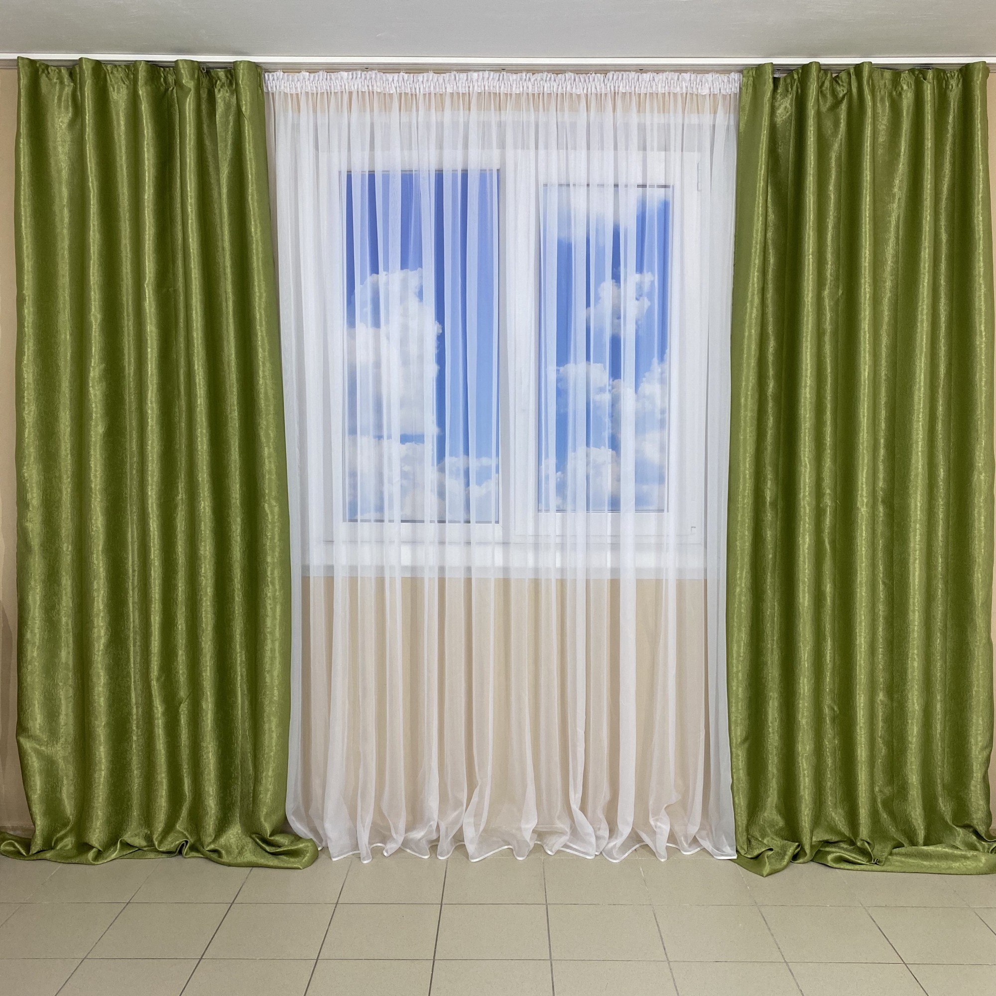 Комплект готовых штор TG Home для спальни, детской, зала Блекаут-Софт №250 Зелёный
Комплект готовых штор TG Home для спальни, детской, зала Блекаут-Софт №250 Зелёный