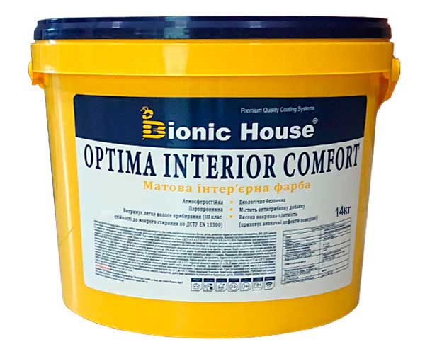 Optima Interior Comfort - Акриловая краска для стен и потолков Bionic-House 14кг Белая любой RAL оттенок под заказ
Optima Interior Comfort - Акриловая краска для стен и потолков Bionic-House 14кг Белая любой RAL оттенок под заказ