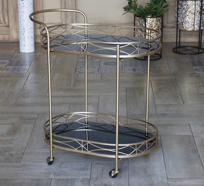Сервировочный столик на колесах из металла с черной стеклянной столешницей Present 50158A золотой
Сервировочный столик на колесах из металла с черной стеклянной столешницей Present 50158A золотой