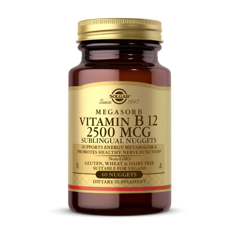 Витамин Б12 (как цианокобаламин) Солгар / Solgar Vitamin B-12 5000 mcg megasorb (60 nuggets)
Витамин Б12 (как цианокобаламин) Солгар / Solgar Vitamin B-12 5000 mcg megasorb (60 nuggets)