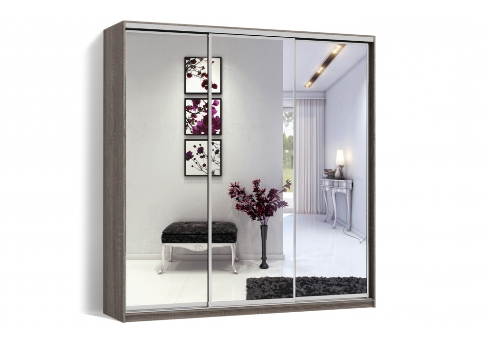 Шкаф-купе Luxe 3 двери Зеркало/Зеркало/Зеркало CLS - IV 220 x 200 x 60 см цвет Дуб трюффель 
Шкаф-купе Luxe 3 двери Зеркало/Зеркало/Зеркало CLS - IV 220 x 200 x 60 см цвет Дуб трюффель