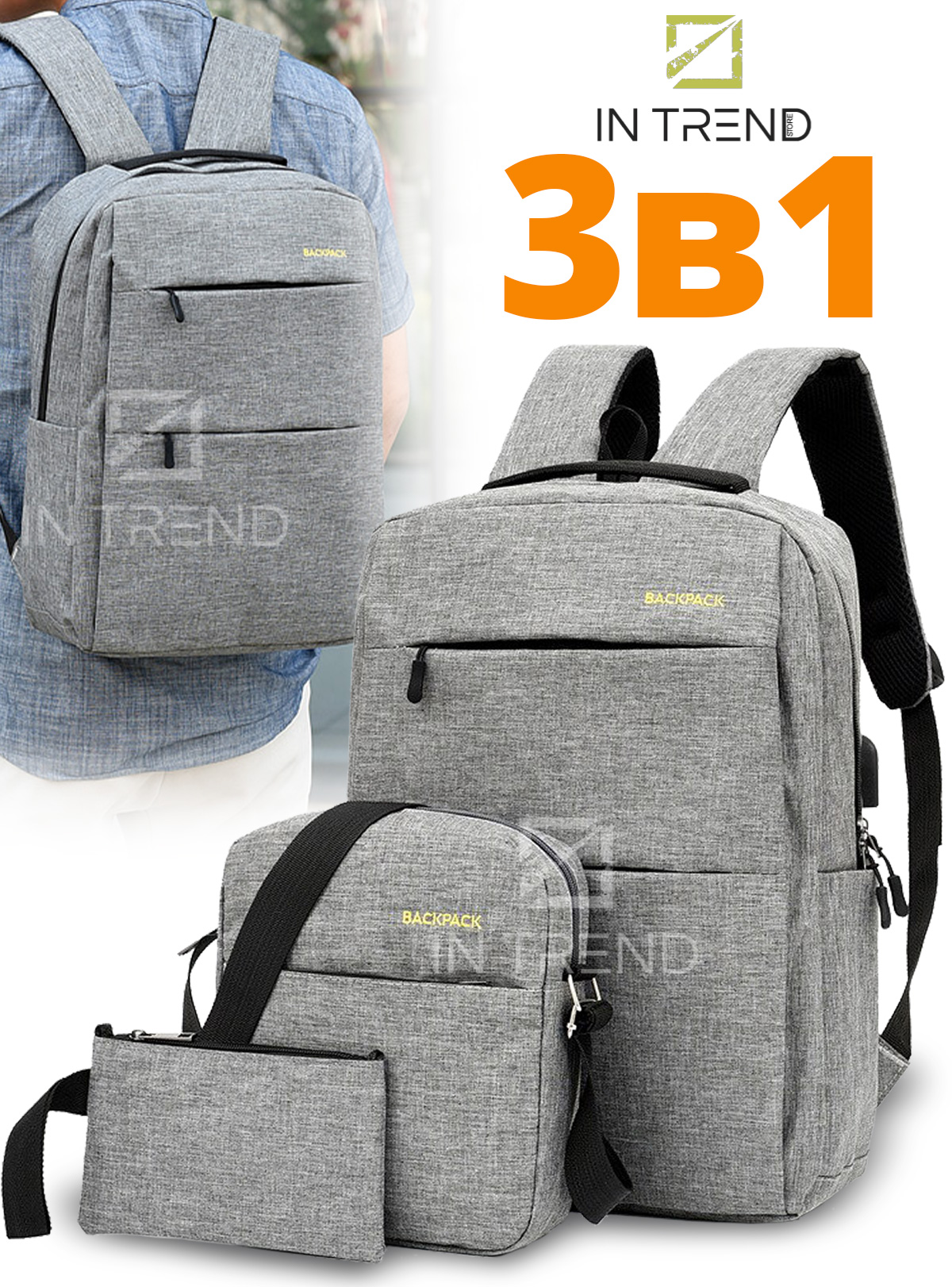 Рюкзак трансформер 3в1 BackPack Travel Bag Серый набор сумка/кошелек с выходом под наушники Городской повседневный дорожный
Рюкзак трансформер 3в1 BackPack Travel Bag Серый набор сумка/кошелек с выходом под наушники Городской повседневный дорожный
