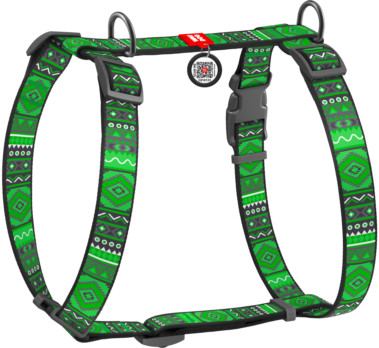 Шлея для собак Collar анатомическая H-образная WAUDOG Nylon с QR-паспортом, пластиковый фастекс, S, Ш 15 мм, A 30-40, B 30-50 рисунок "Этно зеленый" (5620)
Шлея для собак Collar анатомическая H-образная WAUDOG Nylon с QR-паспортом, пластиковый фастекс, S, Ш 15 мм, A 30-40, B 30-50 рисунок "Этно зеленый" (5620)