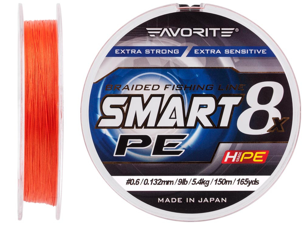 Шнур Favorite Smart PE 8x 150м (red orange) #0.6/0.132mm 9lb/5.4kg (арт.123416931080)
Шнур Favorite Smart PE 8x 150м (red orange) #0.6/0.132mm 9lb/5.4kg (арт.123416931080)