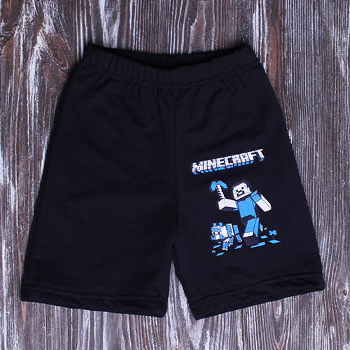 Шорты Дрёма Майнкрафт 98-104 см тёмно-синий (2045)