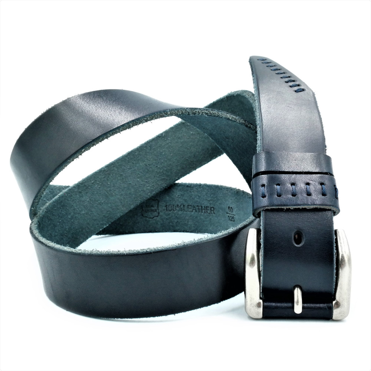 Мужской кожаный ремень Weatro пояс тёмно-синий Пряжка классическая 110-130 см
Мужской кожаный ремень Weatro пояс тёмно-синий Пряжка классическая 110-130 см