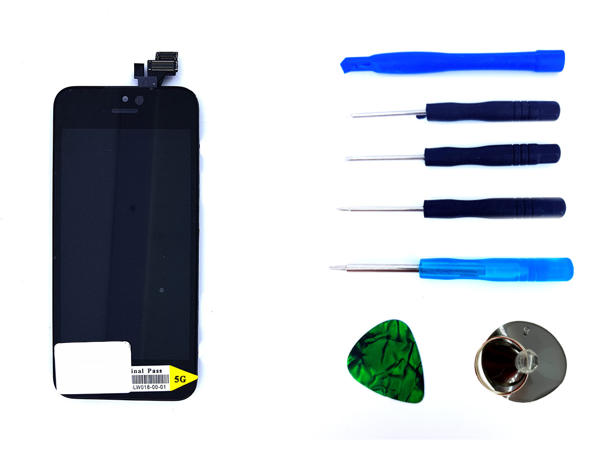 Дисплейный модуль (дисплей, экран) iPhone 5 черный high copy + набор для замены
Дисплейный модуль (дисплей, экран) iPhone 5 черный high copy + набор для замены