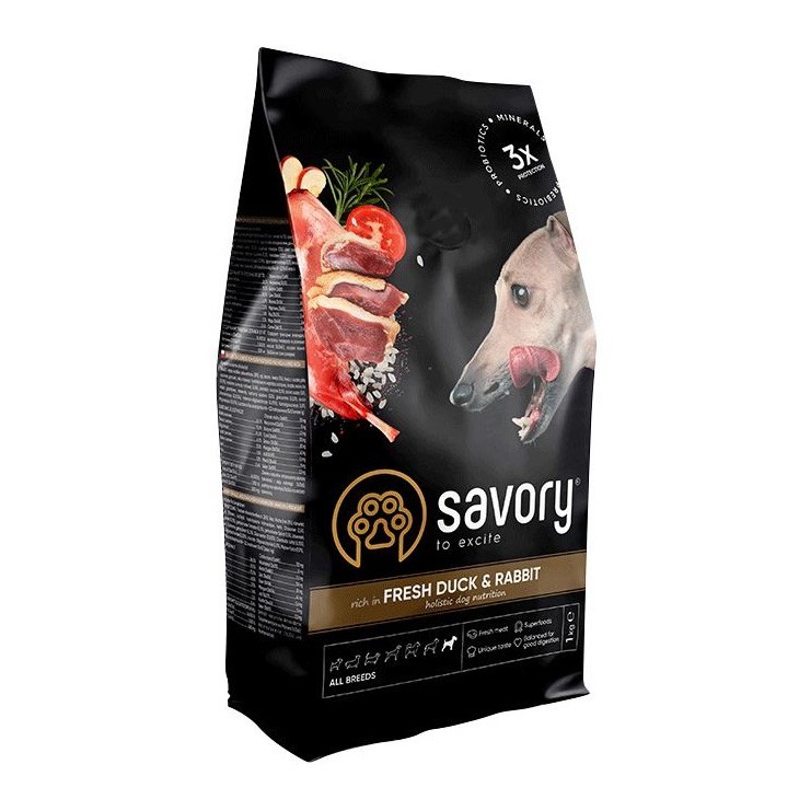 Сухой корм для собак Savory All Breeds Adult Fresh Duck & Rabbit со свежим мясом утки и кролика 1 кг
Сухой корм для собак Savory All Breeds Adult Fresh Duck & Rabbit со свежим мясом утки и кролика 1 кг