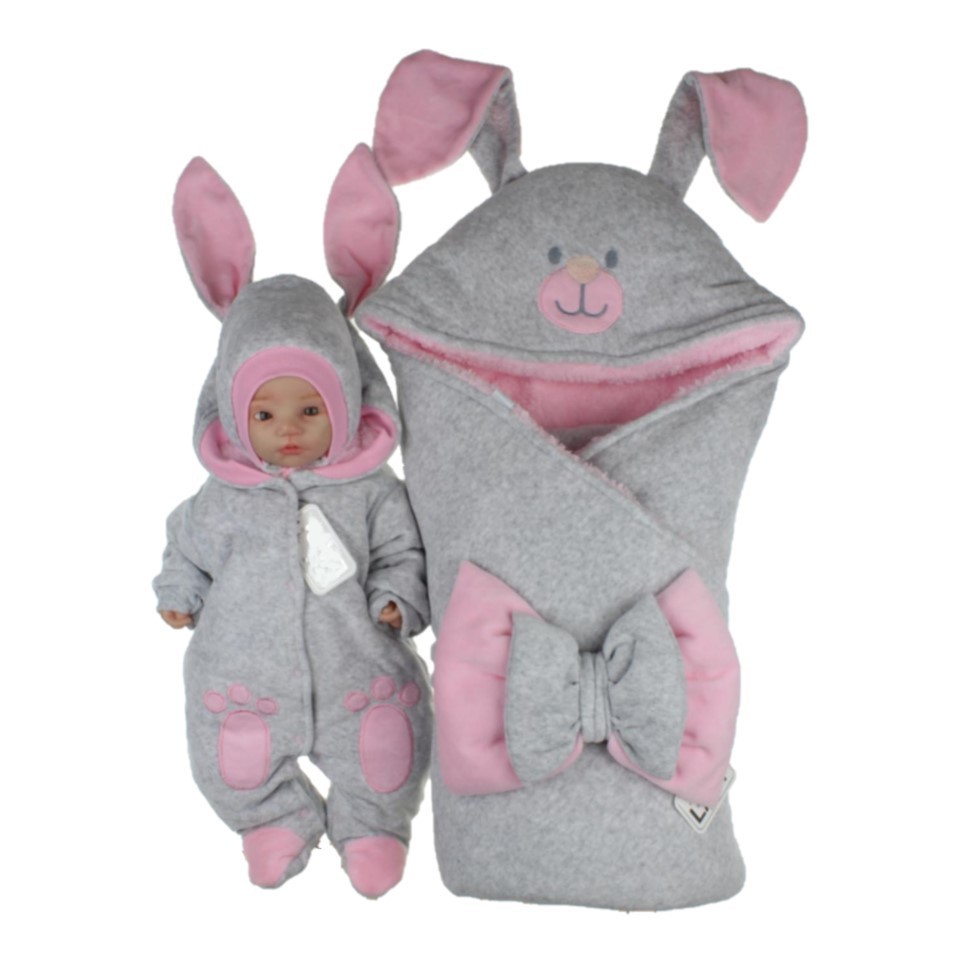 Зимний конверт на выписку для девочки с комбинезоном LARI Bunny 85х85 см Серо-розовый р.62
Зимний конверт на выписку для девочки с комбинезоном LARI Bunny 85х85 см Серо-розовый р.62
