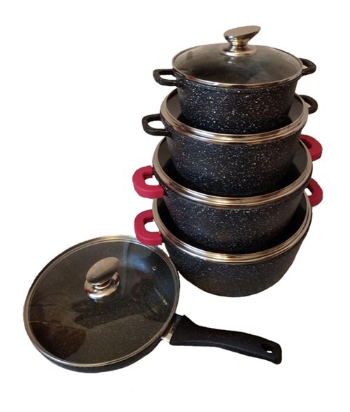 Набор посуды с мраморным покрытием Benson BN-328 (14 предметов) Черный 
Набор посуды с мраморным покрытием Benson BN-328 (14 предметов) Черный