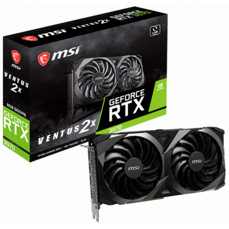 Видеокарта MSI PCI_Ex GeForce RTX 3070 VENTUS 2X 8GB GDDR6 (256bit) (14000) (HDMI, 3 x DisplayPort) (RTX 3070 VENTUS 2X)
Видеокарта MSI PCI_Ex GeForce RTX 3070 VENTUS 2X 8GB GDDR6 (256bit) (14000) (HDMI, 3 x DisplayPort) (RTX 3070 VENTUS 2X)