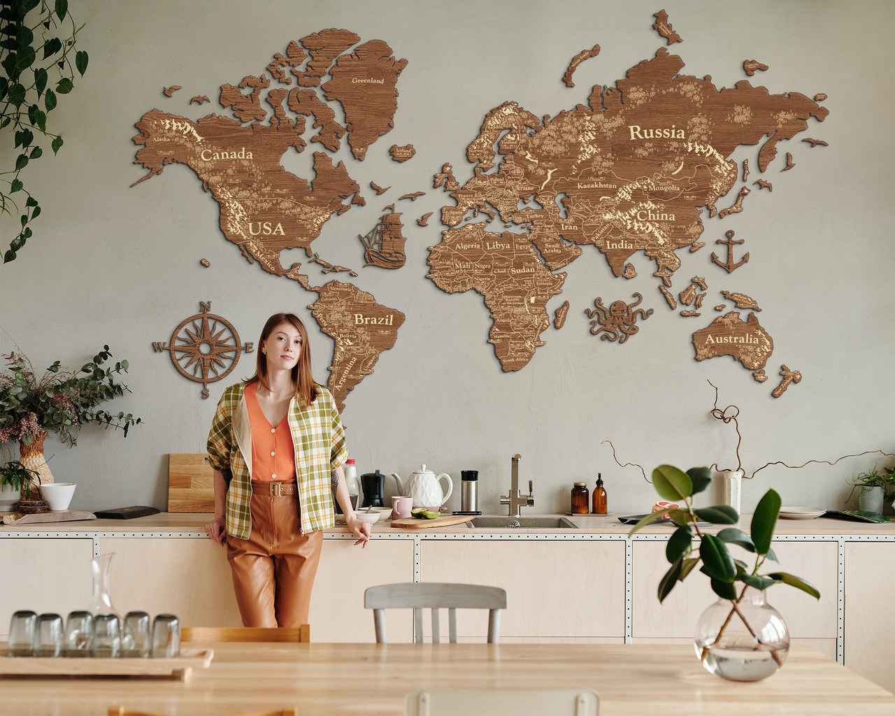 Деревянная карта мира на стену из дерева LikeWood Perfect World S 130 × 78 см Гравировка Страны и города Светлый орех
Деревянная карта мира на стену из дерева LikeWood Perfect World S 130 × 78 см Гравировка Страны и города Светлый орех