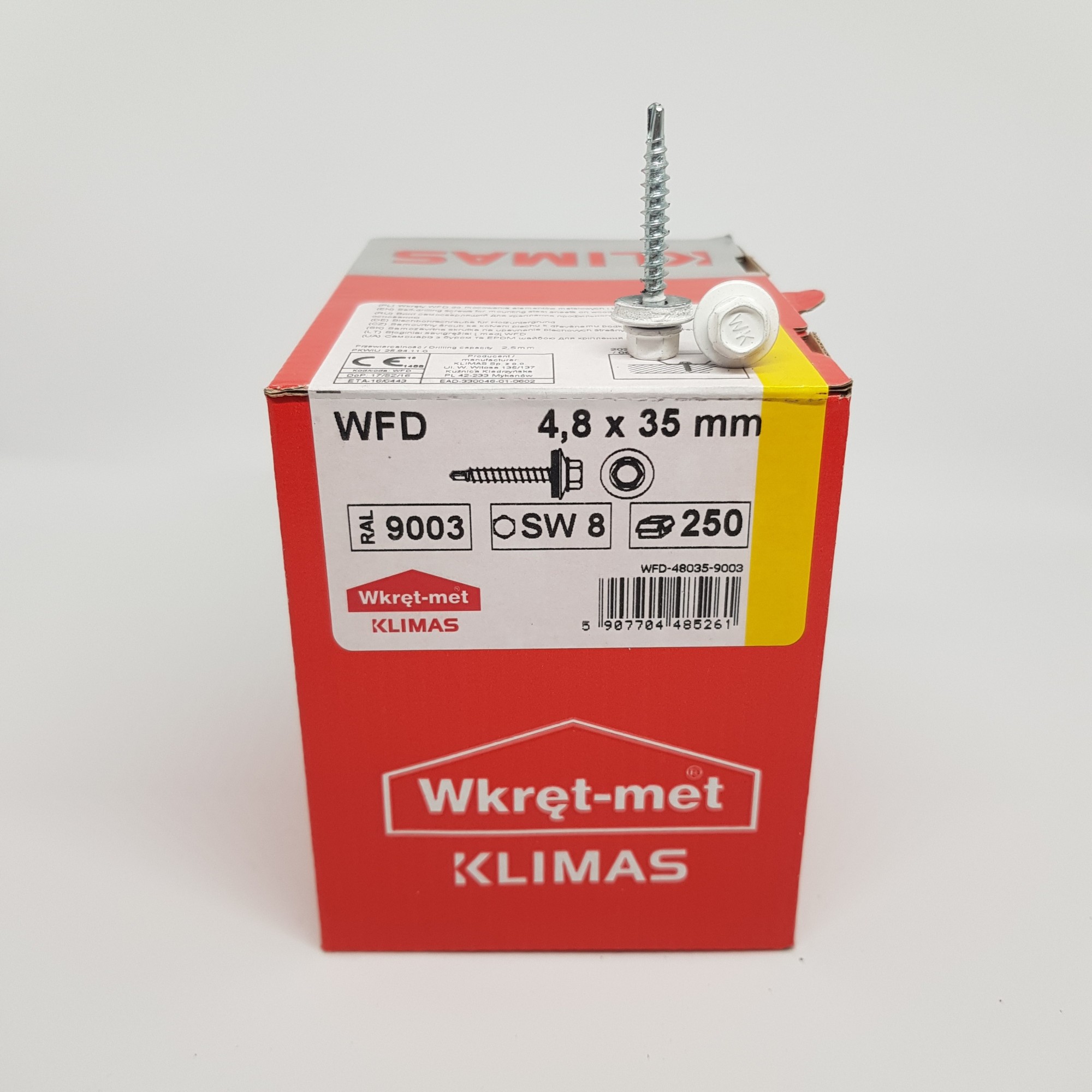 Кровельные саморезы с резиновой шайбой EDPM Klimas Wkret-Met 4,8х35 мм RAL 9003 Сигнальный белый по дереву 250шт
Кровельные саморезы с резиновой шайбой EDPM Klimas Wkret-Met 4,8х35 мм RAL 9003 Сигнальный белый по дереву 250шт