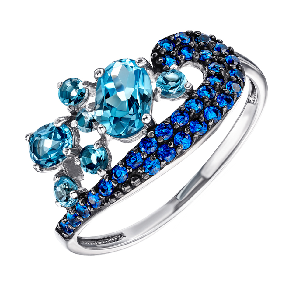 Кольцо в комбинированном цвете золота с голубыми топазами и синими фианитами 000137086 18 размера
Кольцо в комбинированном цвете золота с голубыми топазами и синими фианитами 000137086 18 размера