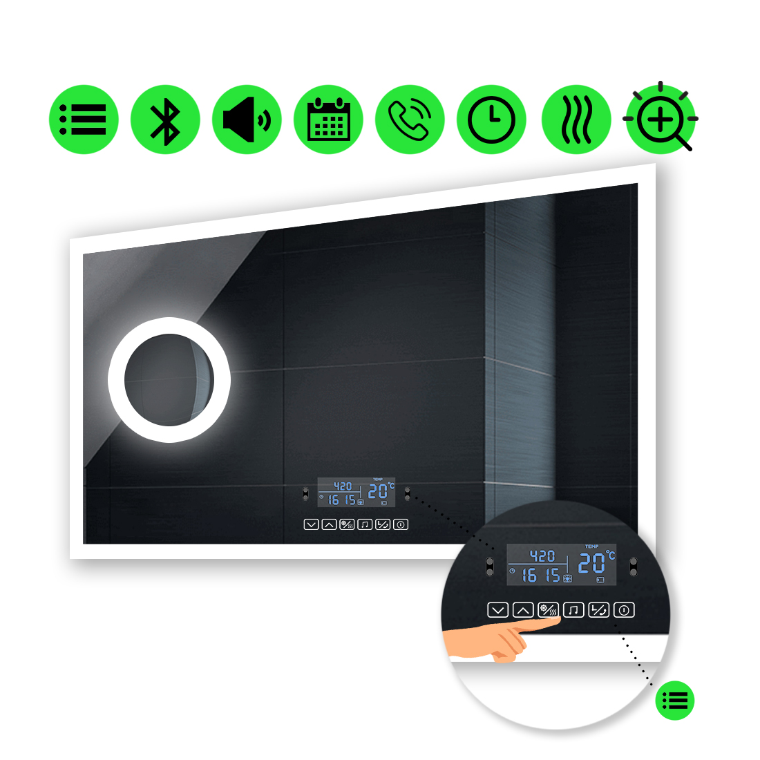 LED-зеркало 90x60см, с Smart-блоком и линзой с подсветкой, модель Simphony (Simphonyg84)
LED-зеркало 90x60см, с Smart-блоком и линзой с подсветкой, модель Simphony (Simphonyg84)