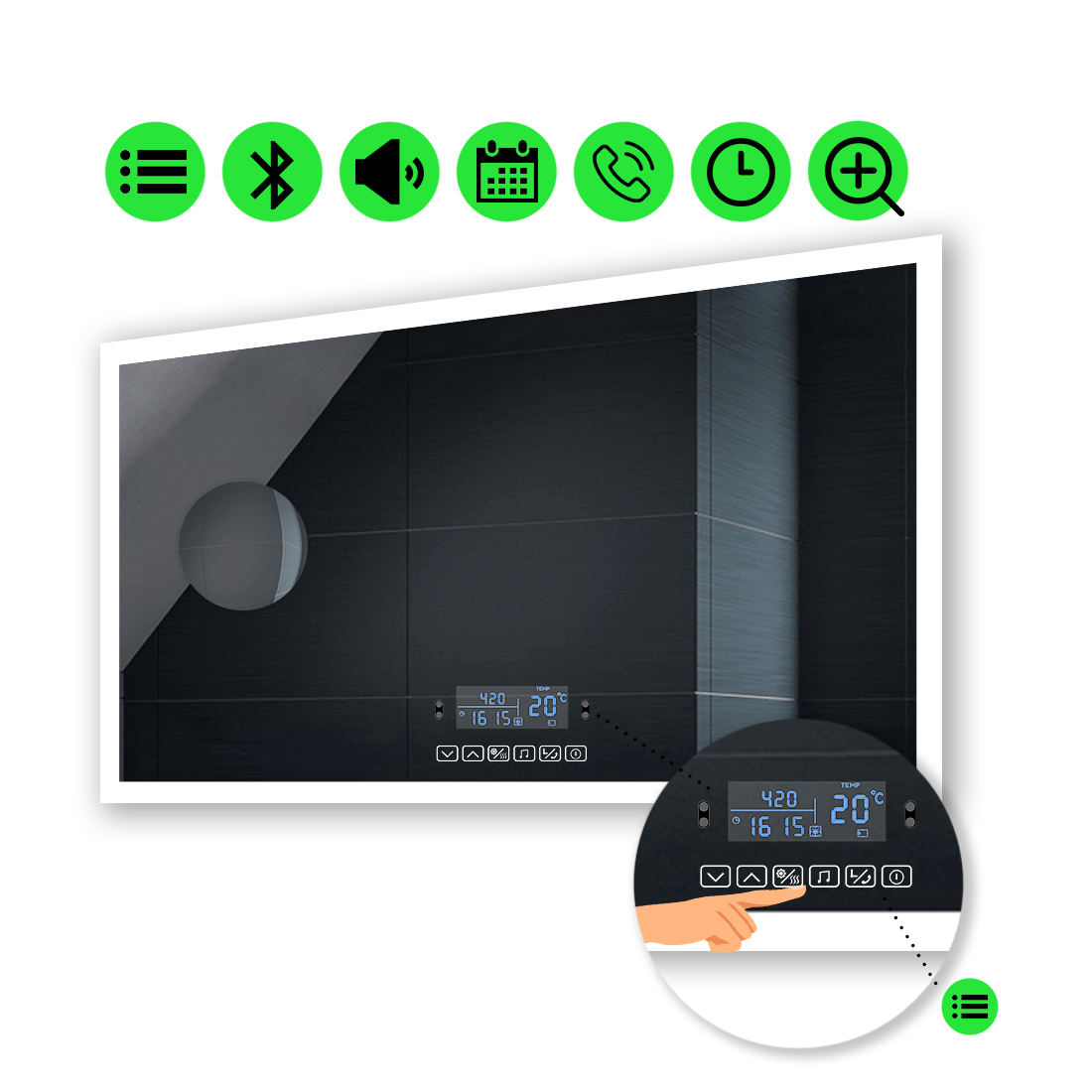 LED-зеркало 80x60см, с Smart-блоком и линзой без подсветки, модель Simphony (Simphonyg43)
LED-зеркало 80x60см, с Smart-блоком и линзой без подсветки, модель Simphony (Simphonyg43)