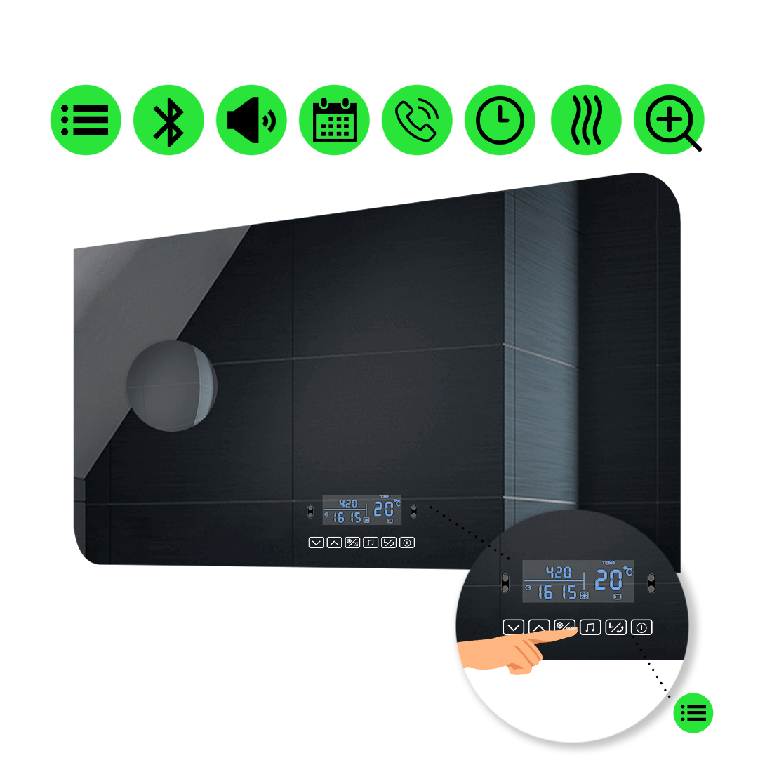 LED-зеркало 70x60см, с Smart-блоком, линзой без подсветки и подогревом, модель Simona (Simonag20)
LED-зеркало 70x60см, с Smart-блоком, линзой без подсветки и подогревом, модель Simona (Simonag20)