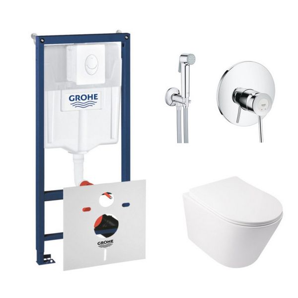Комплект инсталляция Grohe Rapid SL 38722001 + унитаз с сиденьем Qtap Swan QT16335178W + набор для гигиенического душа со смесителем Grohe BauClassic 2904800S
Комплект инсталляция Grohe Rapid SL 38722001 + унитаз с сиденьем Qtap Swan QT16335178W + набор для гигиенического душа со смесителем Grohe BauClassic 2904800S