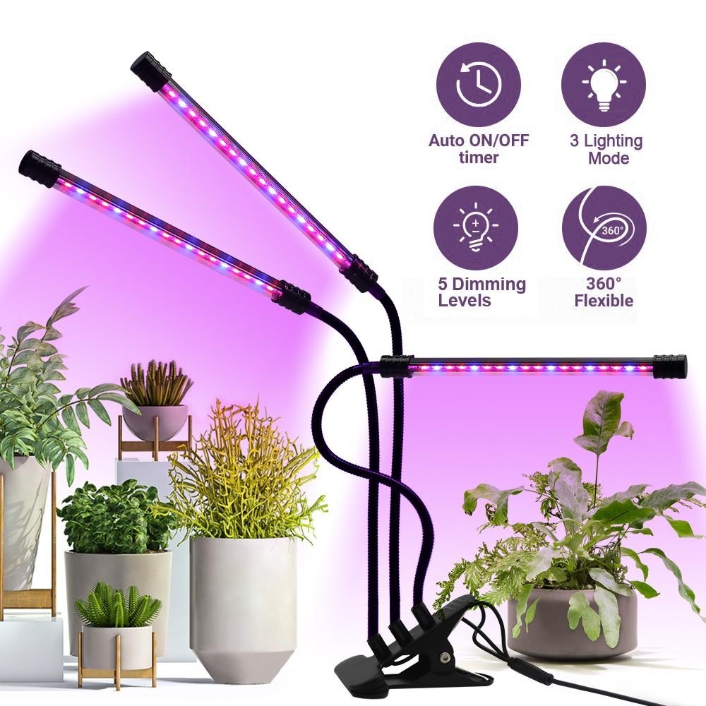 Фитолампа светодиодная для комнатных растений GrowLight с таймером управления на прищепке на 3 ветки
Фитолампа светодиодная для комнатных растений GrowLight с таймером управления на прищепке на 3 ветки