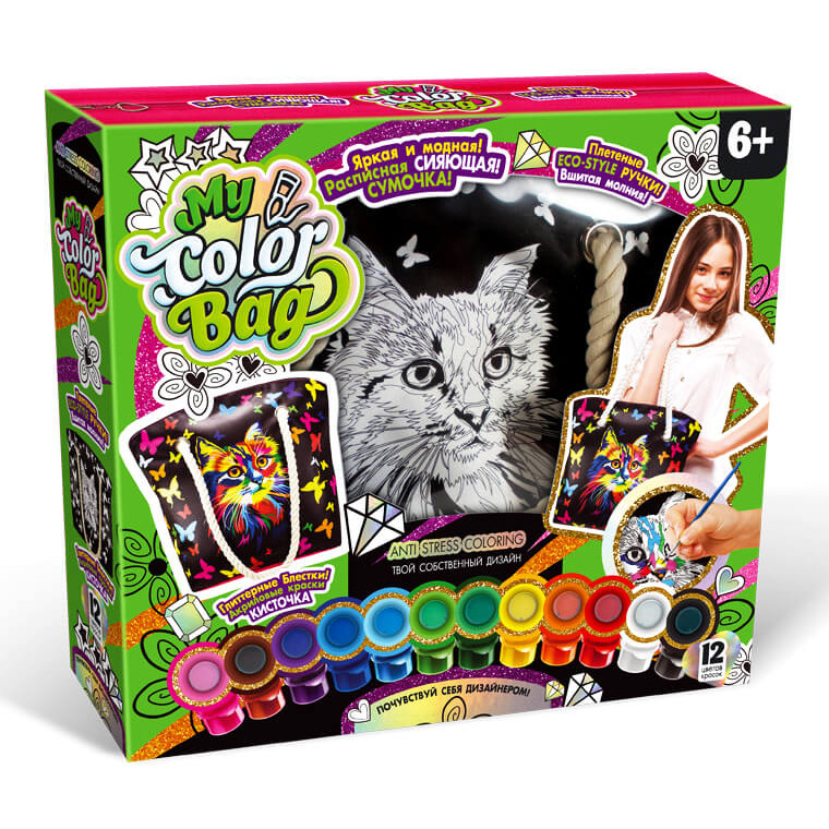 Комплект креативного творчества "My Color Bag" Danko Toys COB-01 сумка-раскраска (Кот)
Комплект креативного творчества "My Color Bag" Danko Toys COB-01 сумка-раскраска (Кот)