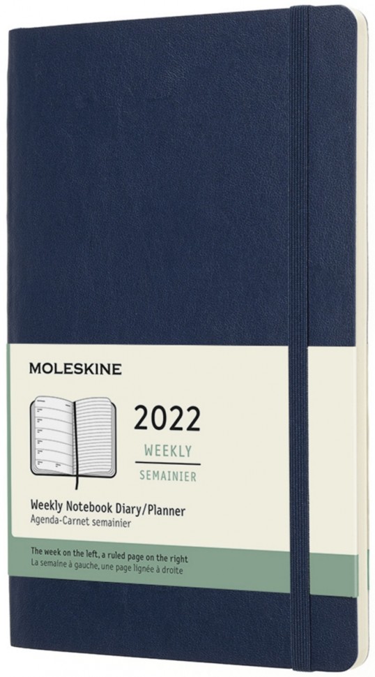 Щотижневик з місцем для записів Moleskine на 2022 рік середній 13 х 21 см сапфір м'який
Щотижневик з місцем для записів Moleskine на 2022 рік середній 13 х 21 см сапфір м'який