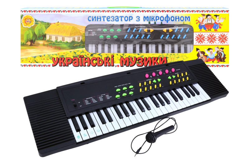 Синтезатор з мікрофоном A-Toys "Українські музики" 65*6*19см різнобарвний MQ 3738 S
Синтезатор з мікрофоном A-Toys "Українські музики" 65*6*19см різнобарвний MQ 3738 S