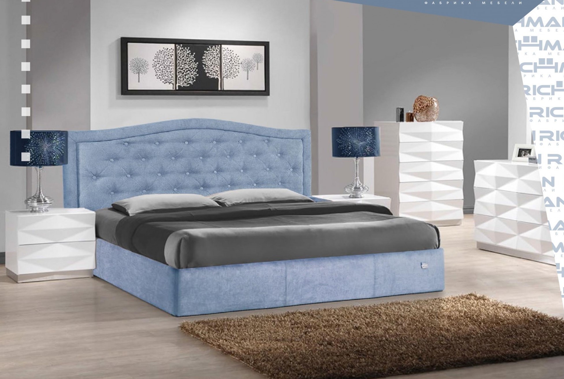 Кровать Двуспальная Scarlett Матрас Comfort Plus 160 х 200 см С подъемным механизмом и нишей для белья Синяя
Кровать Двуспальная Scarlett Матрас Comfort Plus 160 х 200 см С подъемным механизмом и нишей для белья Синяя