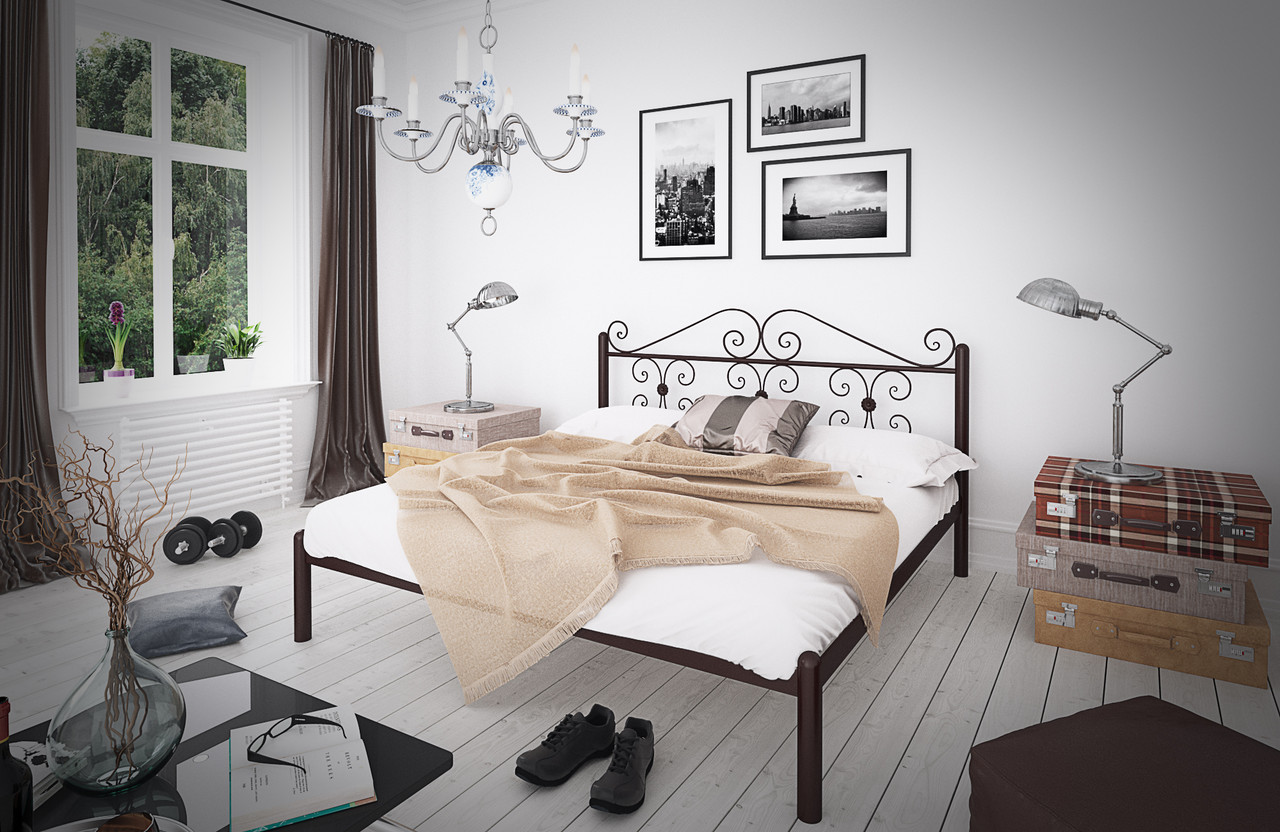Кровать двуспальная металлическая 160*200 Бегония коричневый Tenero без матраса
Кровать двуспальная металлическая 160*200 Бегония коричневый Tenero без матраса