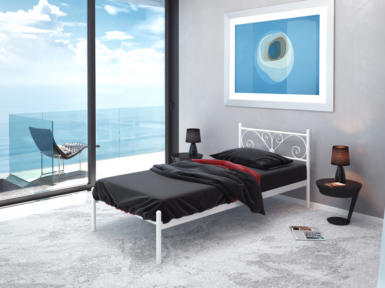 Кровать односпальная металлическая 80*190 Примула (Мини) белый Tenero без матраса 
Кровать односпальная металлическая 80*190 Примула (Мини) белый Tenero без матраса