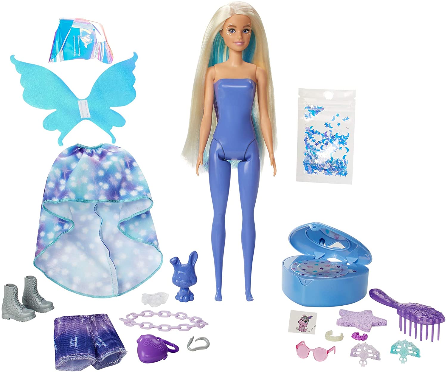 Кукла Барби Сюрприз Цветное перевоплощение Фея Barbie Color Reveal Peel Fairy Fashion Doll Set with 25 Surprises (GXV94)
Кукла Барби Сюрприз Цветное перевоплощение Фея Barbie Color Reveal Peel Fairy Fashion Doll Set with 25 Surprises (GXV94)