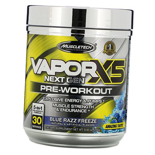 Предтренировочная добавка, Vapor X5 Next Gen, Muscle Tech 270г Голубая ягода (11098010)
Предтренировочная добавка, Vapor X5 Next Gen, Muscle Tech 270г Голубая ягода (11098010)