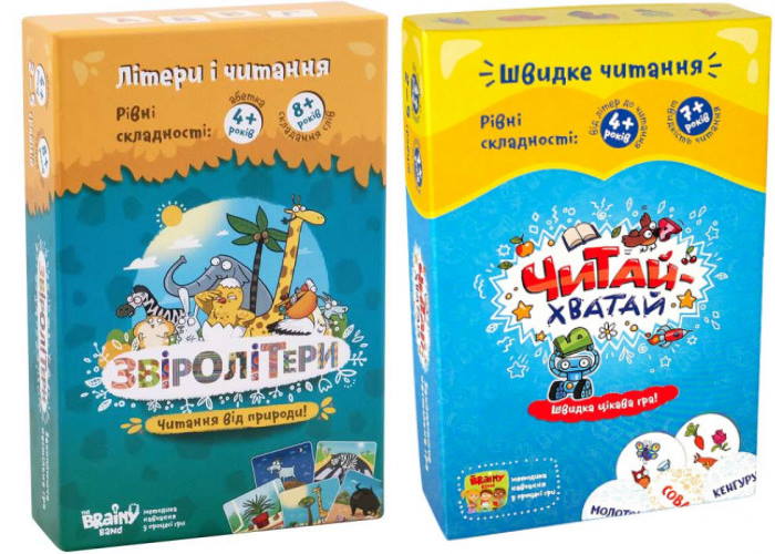 Настольная игра The Brainy Band Украинский Набор Читателя: Звіролітери (Зверобуквы) + Читай-Хватай (УКР010+УКР016)
Настольная игра The Brainy Band Украинский Набор Читателя: Звіролітери (Зверобуквы) + Читай-Хватай (УКР010+УКР016)