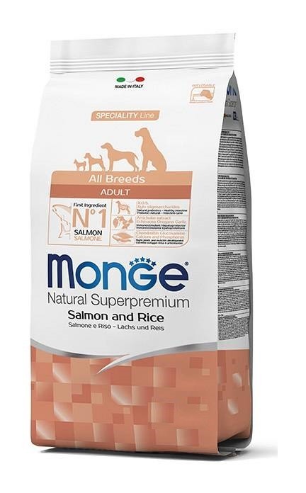 Сухой корм Monge Dog All Breed Adult с лососем и рисом для взрослых собак всех пород 15 кг
Сухой корм Monge Dog All Breed Adult с лососем и рисом для взрослых собак всех пород 15 кг