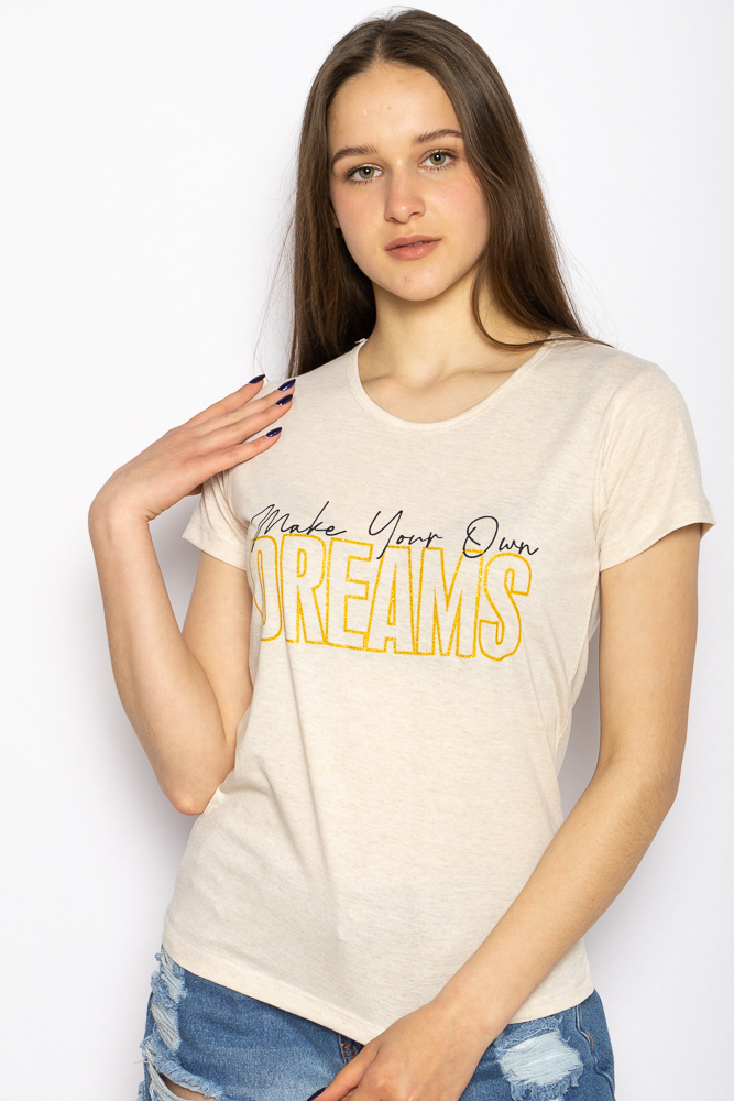 Футболка женская с надписью Dreams 600F025 (Бежевый меланж) ToS Размер цвет Бежевый меланж, Футболка женская с надписью Dreams 600F025 (Бежевый меланж) ToS L Размер цвет Бежевый меланж
Футболка женская с надписью Dreams 600F025 (Бежевый меланж) ToS Размер цвет Бежевый меланж, Футболка женская с надписью Dreams 600F025 (Бежевый меланж) ToS L Размер цвет Бежевый меланж