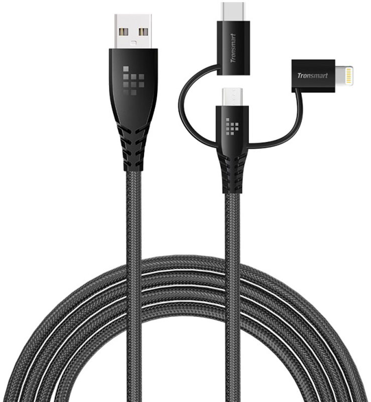 Кабель Tronsmart Lightning MicroUSB Type-C LAC10 1.2 м Universal 3 в 1 Cable Grey
Кабель Tronsmart Lightning MicroUSB Type-C LAC10 1.2 м Universal 3 в 1 Cable Grey