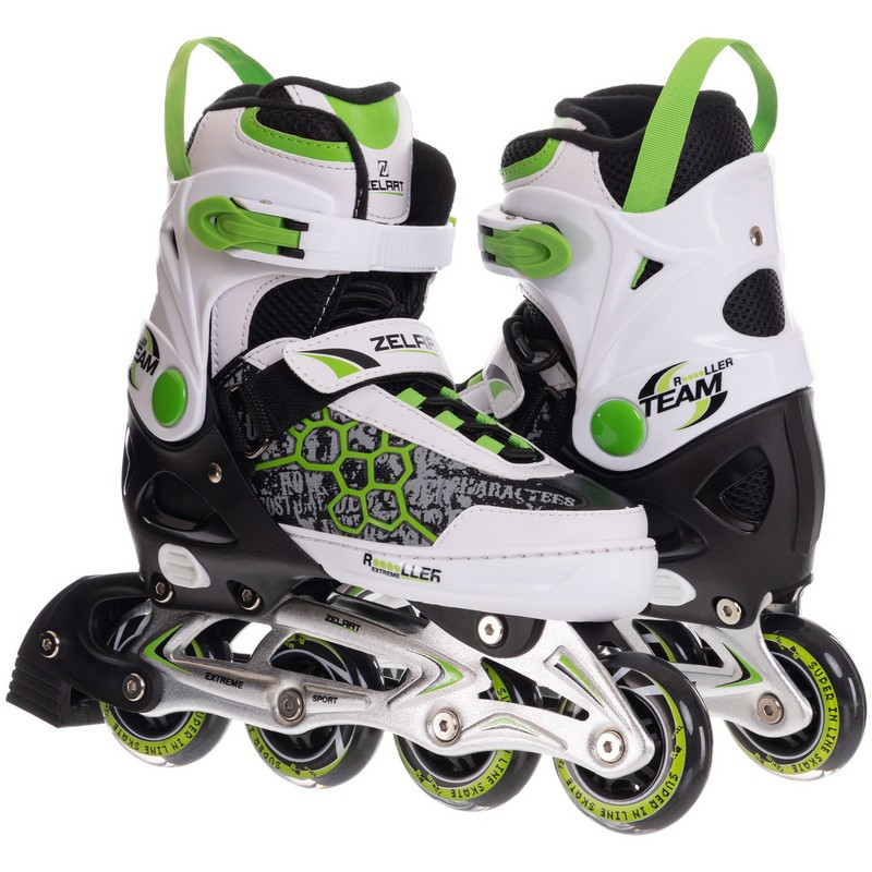 Роликовые коньки раздвижные Zelart Roller Extreme My Go 2916 размер 40-43 White-Black-Green
Роликовые коньки раздвижные Zelart Roller Extreme My Go 2916 размер 40-43 White-Black-Green