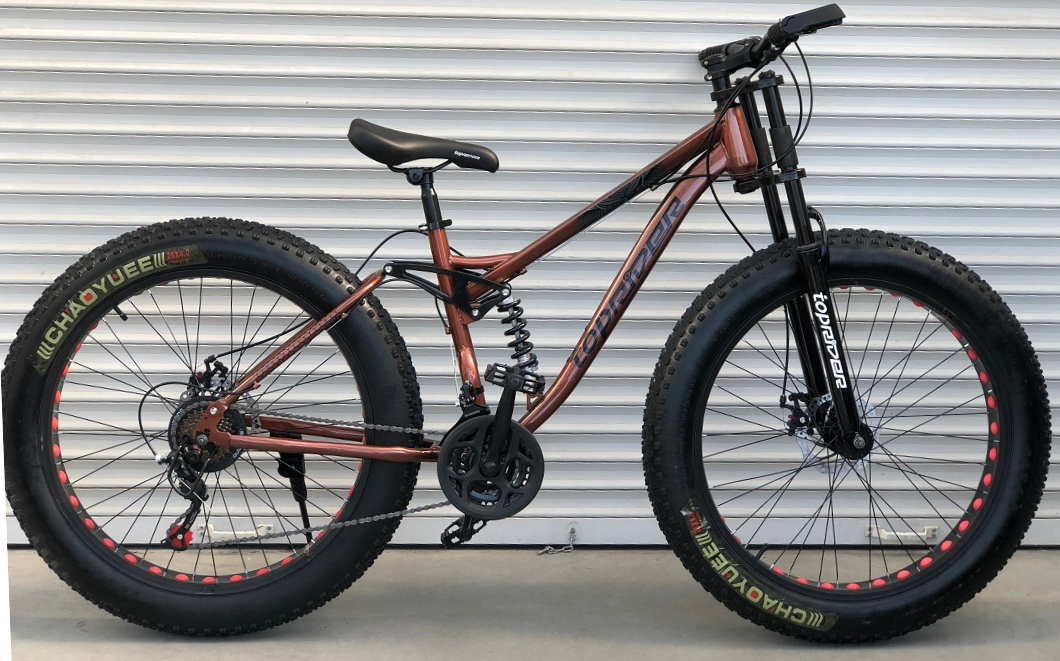 Двухподвесный горный велосипед фэтбайк fatbike TopRider 620 26 дюймов Коричневый
Двухподвесный горный велосипед фэтбайк fatbike TopRider 620 26 дюймов Коричневый