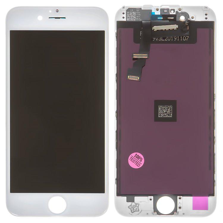 Дисплей для iPhone 6, білий, із сенсорним екраном, з рамкою, AAA, Tianma, з пластиками камери та давача наближення
Дисплей для iPhone 6, білий, із сенсорним екраном, з рамкою, AAA, Tianma, з пластиками камери та давача наближення