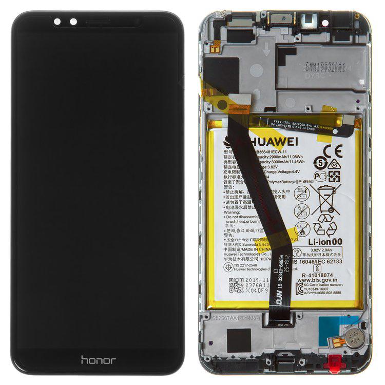 Дисплей для Huawei Honor 7A Pro 5,7", Honor 7C 5,7", Y6 (2018), Y6 Prime (2018), чорний, із сенсорним екраном, з рамкою, з акумулятором, лого Honor, Original, сервісне опаковання, AUM-L29/ATU-L21/ATU-L22, #02351WDU
Дисплей для Huawei Honor 7A Pro 5,7", Honor 7C 5,7", Y6 (2018), Y6 Prime (2018), чорний, із сенсорним екраном, з рамкою, з акумулятором, лого Honor, Original, сервісне опаковання, AUM-L29/ATU-L21/ATU-L22, #02351WDU