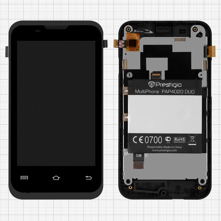 Дисплей для Prestigio MultiPhone 4020 Duo, чорний, із сенсорним екраном, з передньою панеллю, Original
Дисплей для Prestigio MultiPhone 4020 Duo, чорний, із сенсорним екраном, з передньою панеллю, Original
