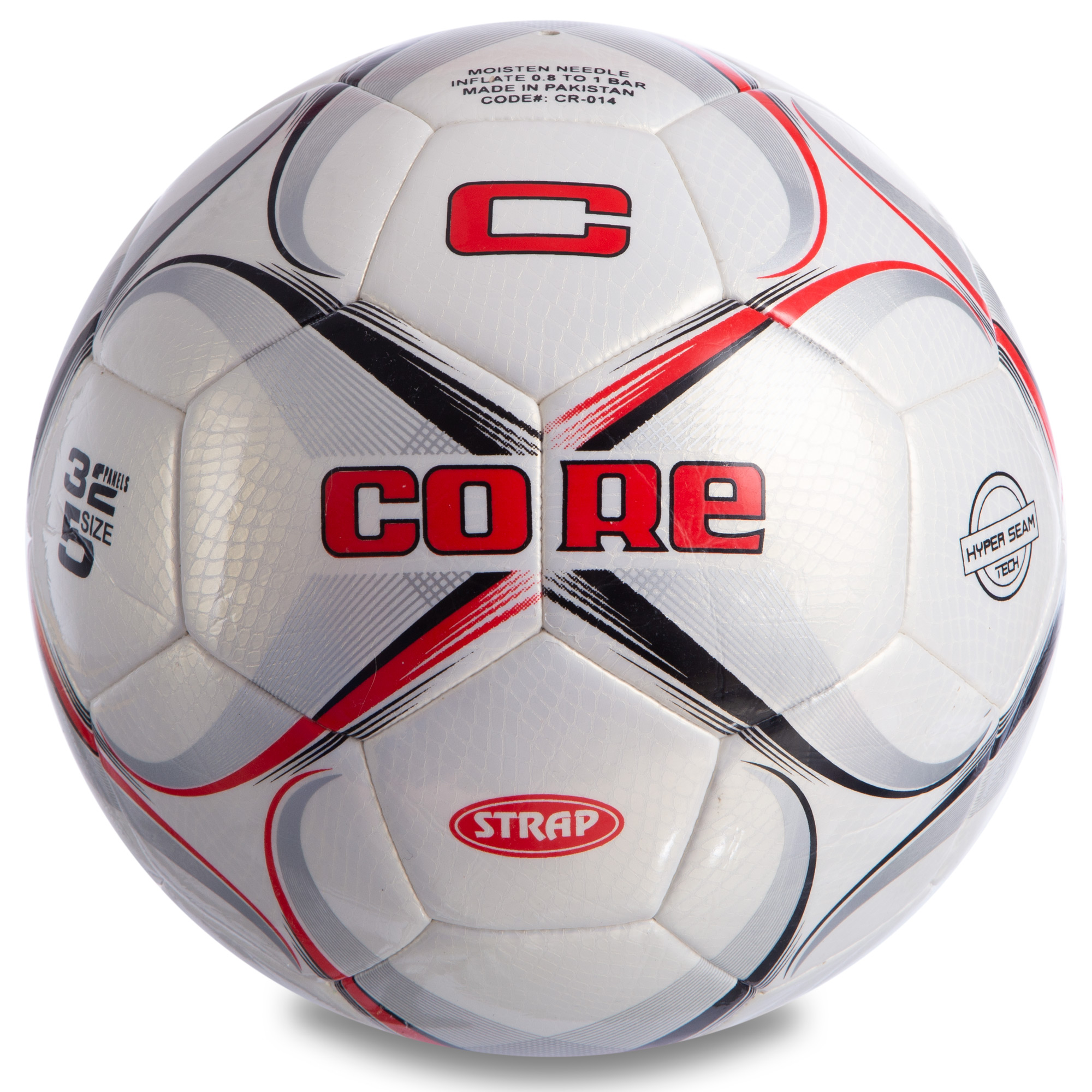 Мяч футбольный №5 PU HIBRED Сшит машинным способом CORE STRAP CR-014 (№5, 5сл., белый-красный-черный)
Мяч футбольный №5 PU HIBRED Сшит машинным способом CORE STRAP CR-014 (№5, 5сл., белый-красный-черный)