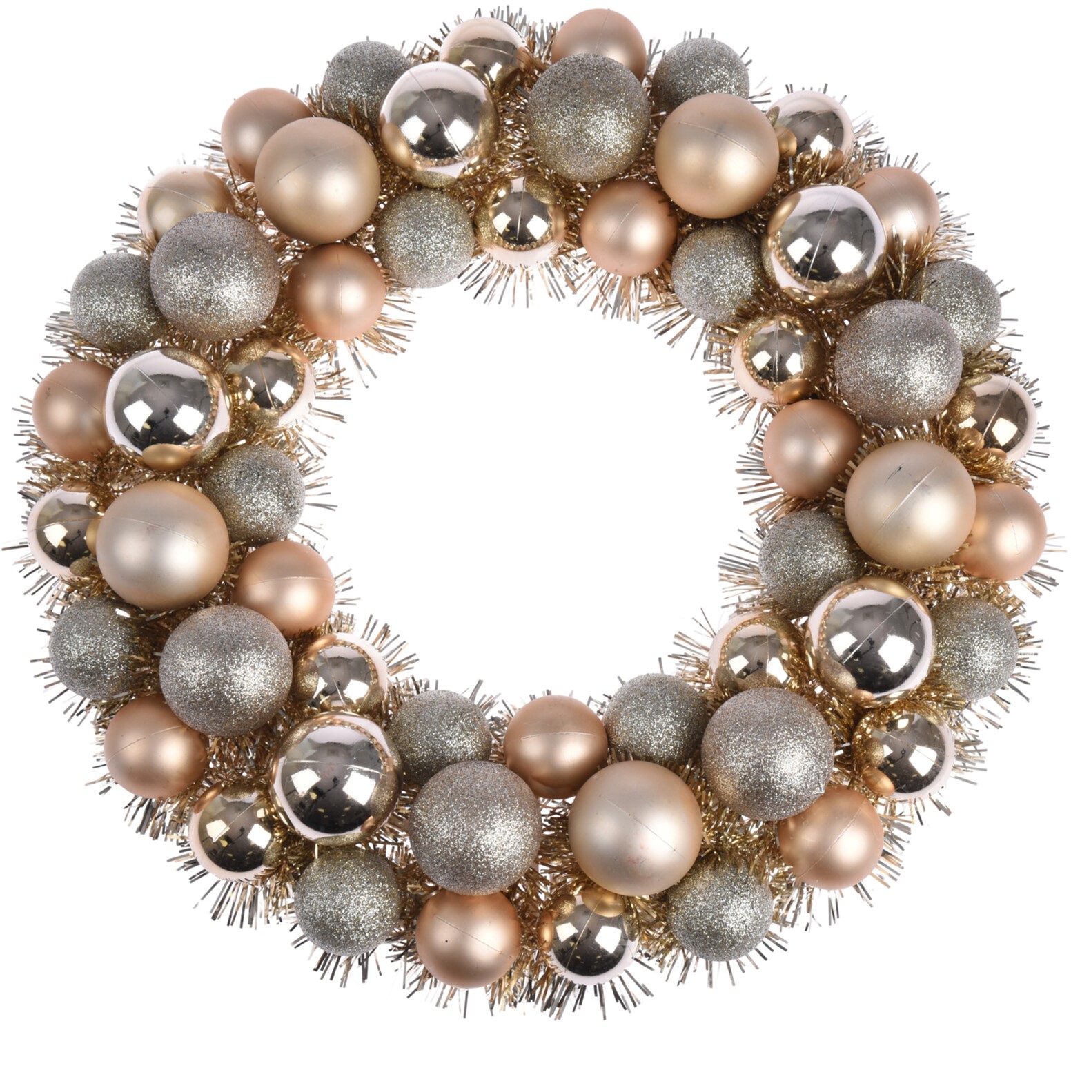 Венок новогодний Christmas Decoration с мишурой и елочными шарами 39 х 39 х 9 см Золотой (ACS200600)
Венок новогодний Christmas Decoration с мишурой и елочными шарами 39 х 39 х 9 см Золотой (ACS200600)