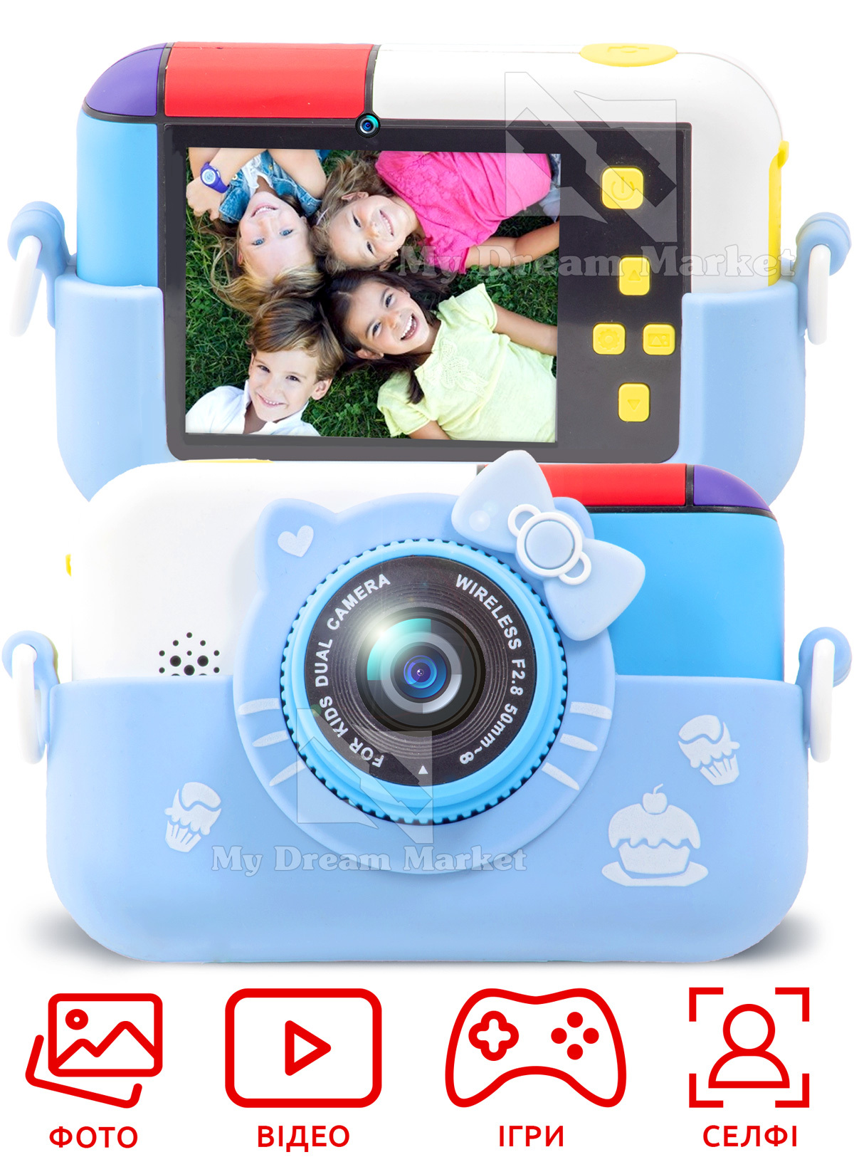 Детский фотоапарат Smart Kids Fun Camera Голубой ударопрочный цифровой с селфи камерой записью видео фото играми встроенным микрофоном игрушка фотик для детей от 3 лет
Детский фотоапарат Smart Kids Fun Camera Голубой ударопрочный цифровой с селфи камерой записью видео фото играми встроенным микрофоном игрушка фотик для детей от 3 лет