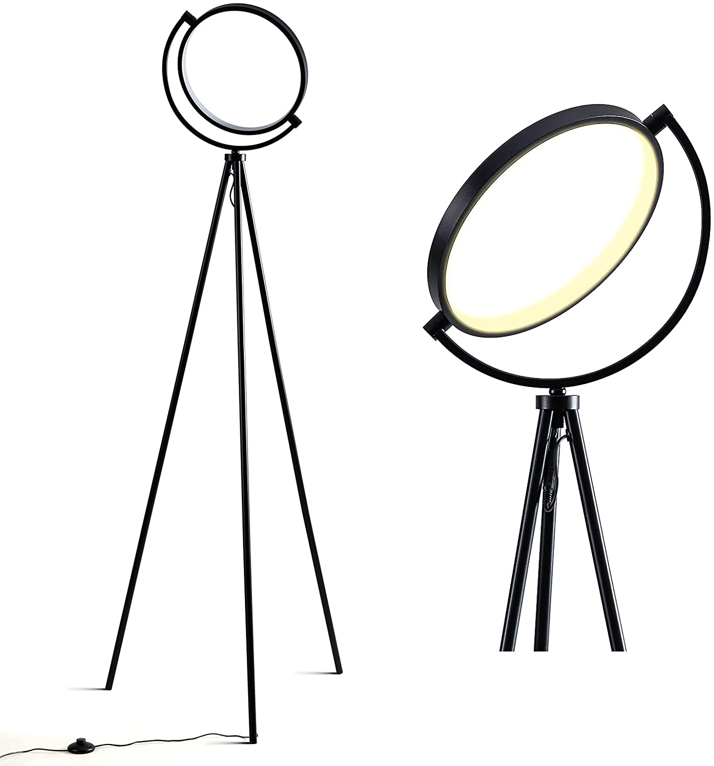 Современный металлический напольный кольцевой торшер Simple lighting на штативе 3000 К, черный (S040)
Современный металлический напольный кольцевой торшер Simple lighting на штативе 3000 К, черный (S040)